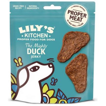 LILY'S KITCHEN Jerky Recompensă pentru câini The Mighty Duck, cu Raţă 70g