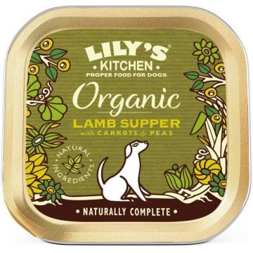 LILY'S KITCHEN Organic Lamb Supper Conservă pentru câini, cu miel/morcovi 150g