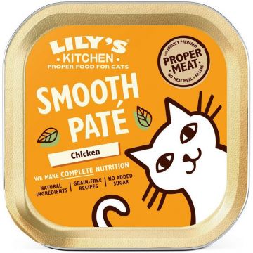 LILY'S KITCHEN Smooth Pat pentru pisici, cu Pui, fără cereale 85g
