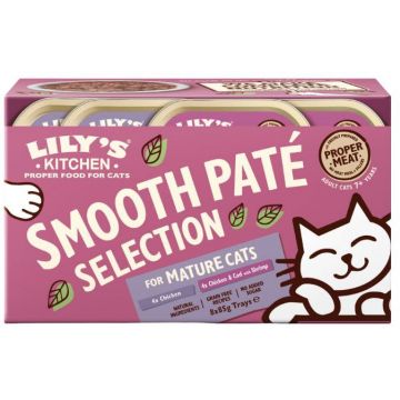 LILY'S KITCHEN Smooth Pat pentru pisici SENIOR 8 bucăţi x 85g