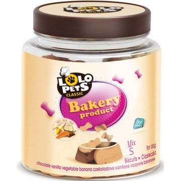 LOLO PETS CLASSIC Biscuiţi pentru câini Bones S, borcan plastic 210g