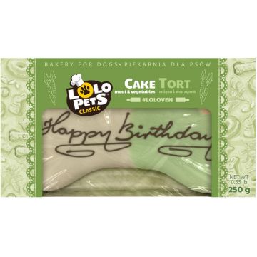 LOLO PETS CLASSIC Tort pentru câini Happy Birthday 250g