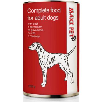 MAXI PET Câine Vită, conservă 1250g
