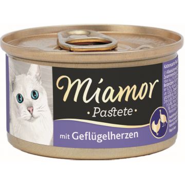 MIAMOR Pate pentru pisici, cu inimi de Pui 85g