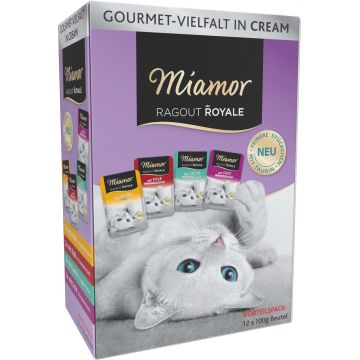 MIAMOR Ragout Pachet plicuri pentru pisici, cu iaurt 12x100g