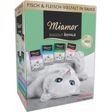 MIAMOR Ragout Pachet plicuri pentru pisici, în sos 12x100g