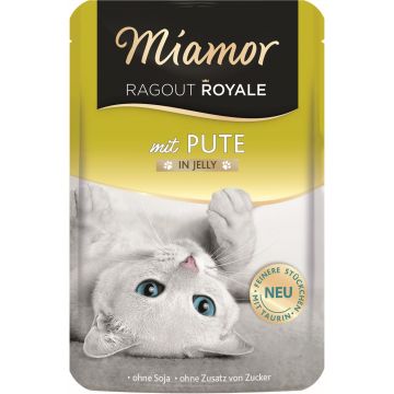 MIAMOR Ragout Plic pentru pisici, Curcan în gelatină 100g