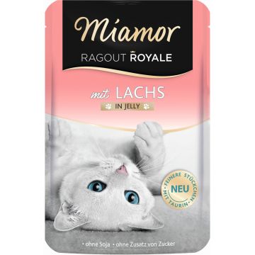 MIAMOR Ragout Plic pentru pisici, Somon în gelatină 100g