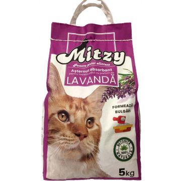 MITZY Nisip pentru pisici, cu aromă de lavandă 5,5 L, 5kg