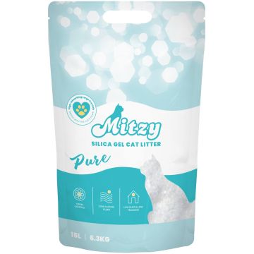 MITZY SILICA GEL PURE, Nisip silicat pentru pisici
