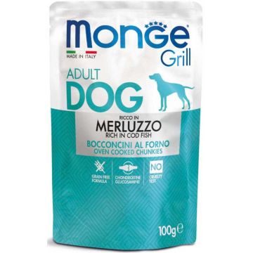MONGE Grill Plic hrană umedă pentru câini, cu Cod 100g