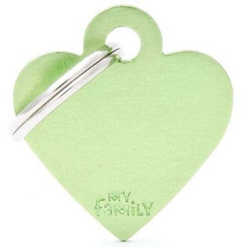MY FAMILY Basic Medalion pentru gravat, din aluminiu, Inimioară