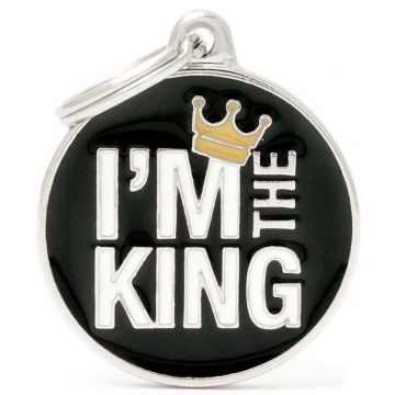 MY FAMILY Charms Medalion pentru gravat I'M THE KING 3,17x3,93cm