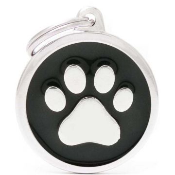 MY FAMILY Classic Medalion rotund pentru gravat, Lăbuţă 3,17x3,93cm, Negru