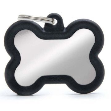 MY FAMILY Hushtag Medalion cauciuc pt. gravat,plăcuţă alamă cromată,Os 4,1x3,3cm