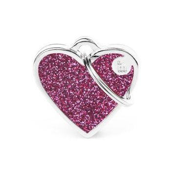 MY FAMILY Shine Medalion pentru gravat Inimioară, Roz