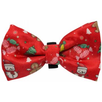 NOBBY Papion pentru câini, cu lumini LED, ed. Crăciun, 10x6 cm