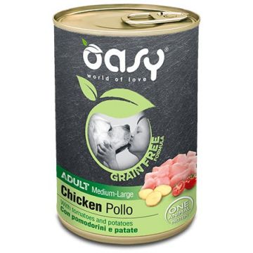 OASY Conservă pentru câini, Medium/Large, cu Pui, fără cereale 400g