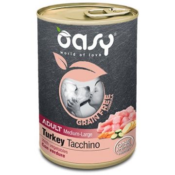 OASY Conservă pentru câini, Medium/Large, Curcan, fără cereale 400g
