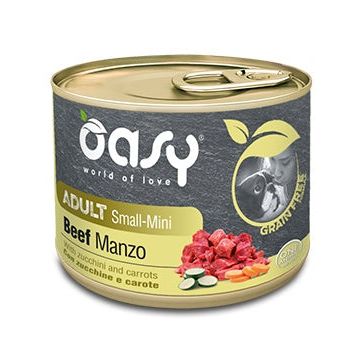 OASY Conservă pentru câini, Small/Mini, cu Vită, fără cereale 200g