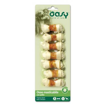 OASY Delicatese pentru câini Os de mestecat cu Pui, mărime S, 7 bucăţi 85g