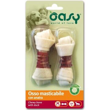 OASY Delicatese pentru câini Os de mestecat cu Raţă, mărime M, 2 bucăţi 54g