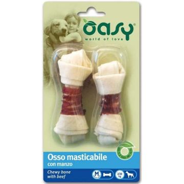 OASY Delicatese pentru câini Os de mestecat cu Vită, mărime M, 2 bucăţi 54g