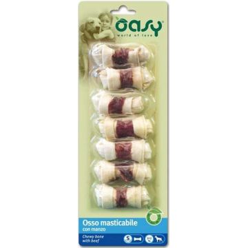 OASY Delicatese pentru câini Os de mestecat cu Vită, mărime S, 7 bucăţi 85g
