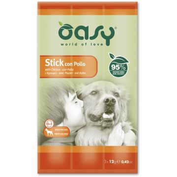 OASY Delicatese pentru câini, Sticks cu Pui 3x12g