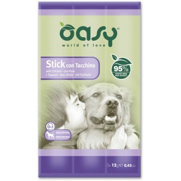 OASY Delicatese pentru câini, Sticks Curcan 3x12g