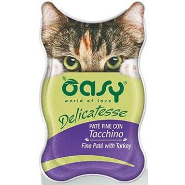 OASY Delicatesse Pate pentru pisici, cu Curcan 85g