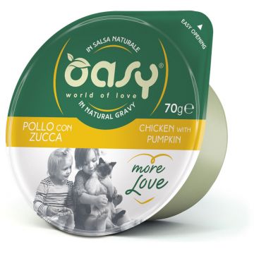 OASY More Love Bol pentru pisici, cu Pui şi dovleac 70g