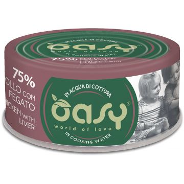 OASY More Love Conservă pentru pisici, cu Pui şi ficat de pui 70g
