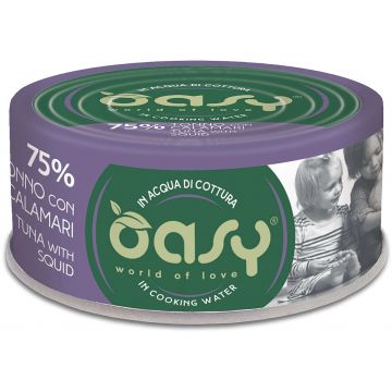 OASY More Love Conservă pentru pisici, cu Ton şi Calamar 70g