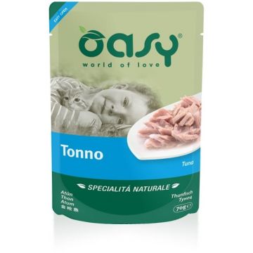 OASY Plic hrană umedă pentru pisici, File de Ton, în sos 70g