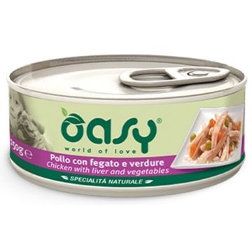 OASY Specialita' Naturali Conservă pentru câini, cu Pui, Ficat şi Legume 150g