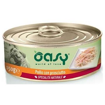 OASY Specialita' Naturali Conservă pentru câini, cu Pui şi Şuncă 150g