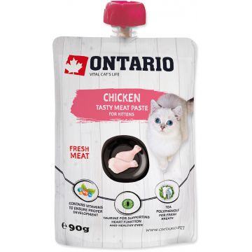 ONTARIO KITTEN Pastă pentru pisicuţe, carne proaspătă de Pui 90g