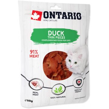 ONTARIO Recompensă pentru pisici adulte, Bucăţele de Raţă 50g