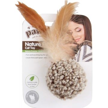 OUTLET PAWISE Jucărie pentru pisici Minge cu pene,14cm