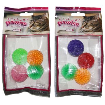 OUTLET PAWISE Jucărie pentru pisici Mingi strălucitoare, 20x10x4cm, 4buc