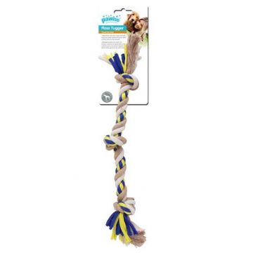 PAWISE Jucărie pentru câini Floss Tugger, os din bumbac, 3 noduri 47cm