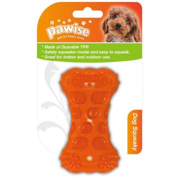 PAWISE Jucărie pentru câini, în formă de Os, Scârţâitor 9,5cm