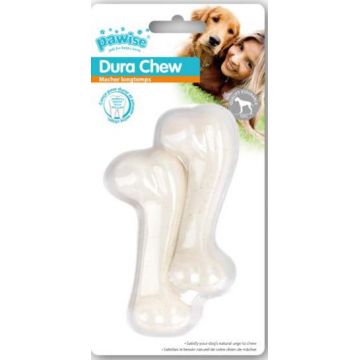 PAWISE Jucărie pentru câini Os din plastic, cu aromă de Pui 5cm, 2 buc