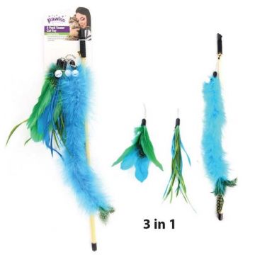 PAWISE Jucărie pentru pisici Baghetă, 3 în 1, 47cm