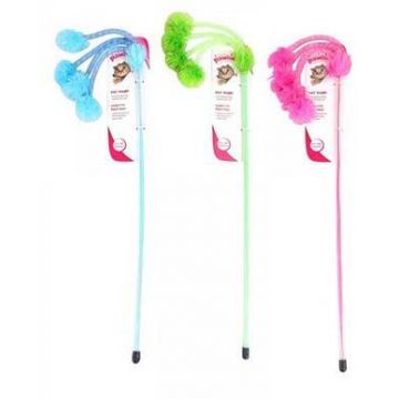 PAWISE Jucărie pentru pisici Baghetă Teaser, 47cm, diverse culori