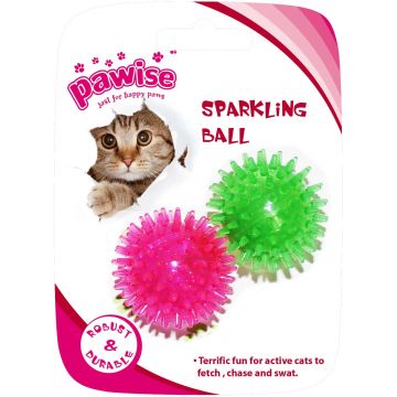 PAWISE Jucărie pentru pisici Minge Lucioasă din cauciuc 4,5cm, 2 buc
