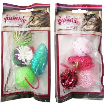 PAWISE Jucărie pentru pisici Set 4 jucării asortate, diverse modele şi culori