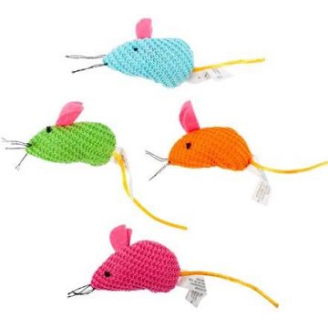 PAWISE Jucărie pentru pisici Şoricel din pluş, diverse culori, 6cm