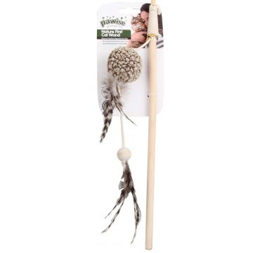 PAWISE Jucărie pentru pisici Undiţă cu minge,35cm